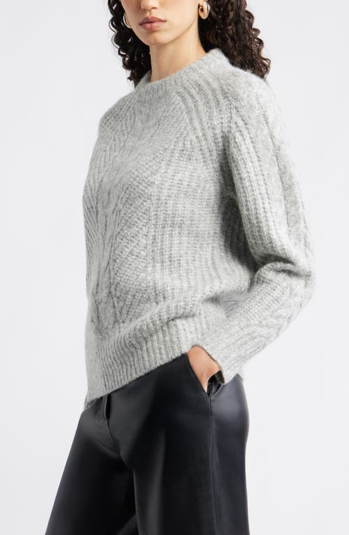 Nordstrom Cable Crewneck Alpaca Blend Sweater In Gray