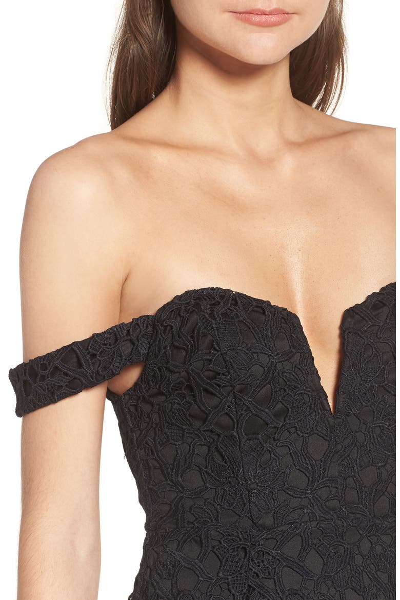 Lace Body-Con Dress, Alternate, color, BLACK