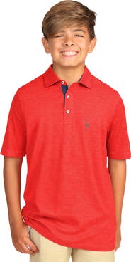 TailorByrd Kids' Perforated Mesh Polo