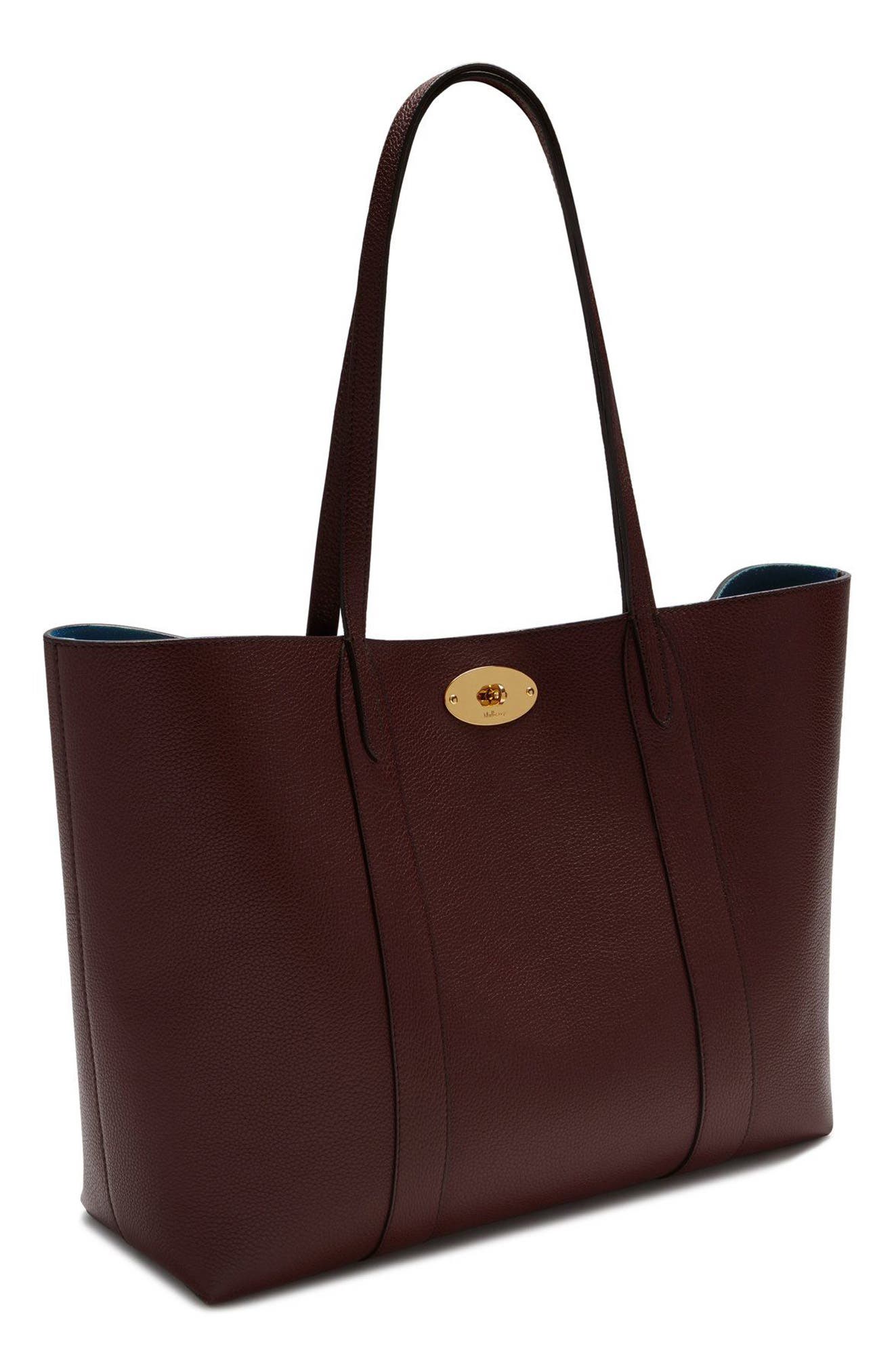 Bayswater Leather Tote, Alternate, color, BURGUNDY-OXFORD BLUE