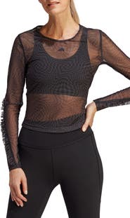 adidas Print Clash Long Sleeve Yoga Shirt