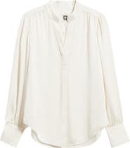 Anne Klein Textured Crepe Long Sleeve Top