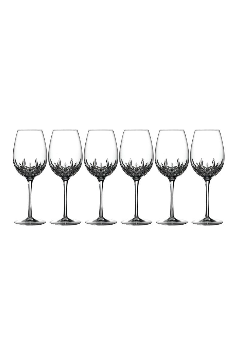 Lismore Essence Set of 6 Lead Crystal Wine Goblets, Alternate, color, CLEAR