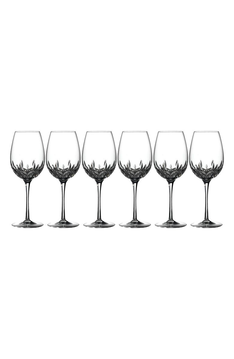 Waterford Lismore Essence Set of 6 Lead Crystal Wine Goblets, Alternate, color, Clear