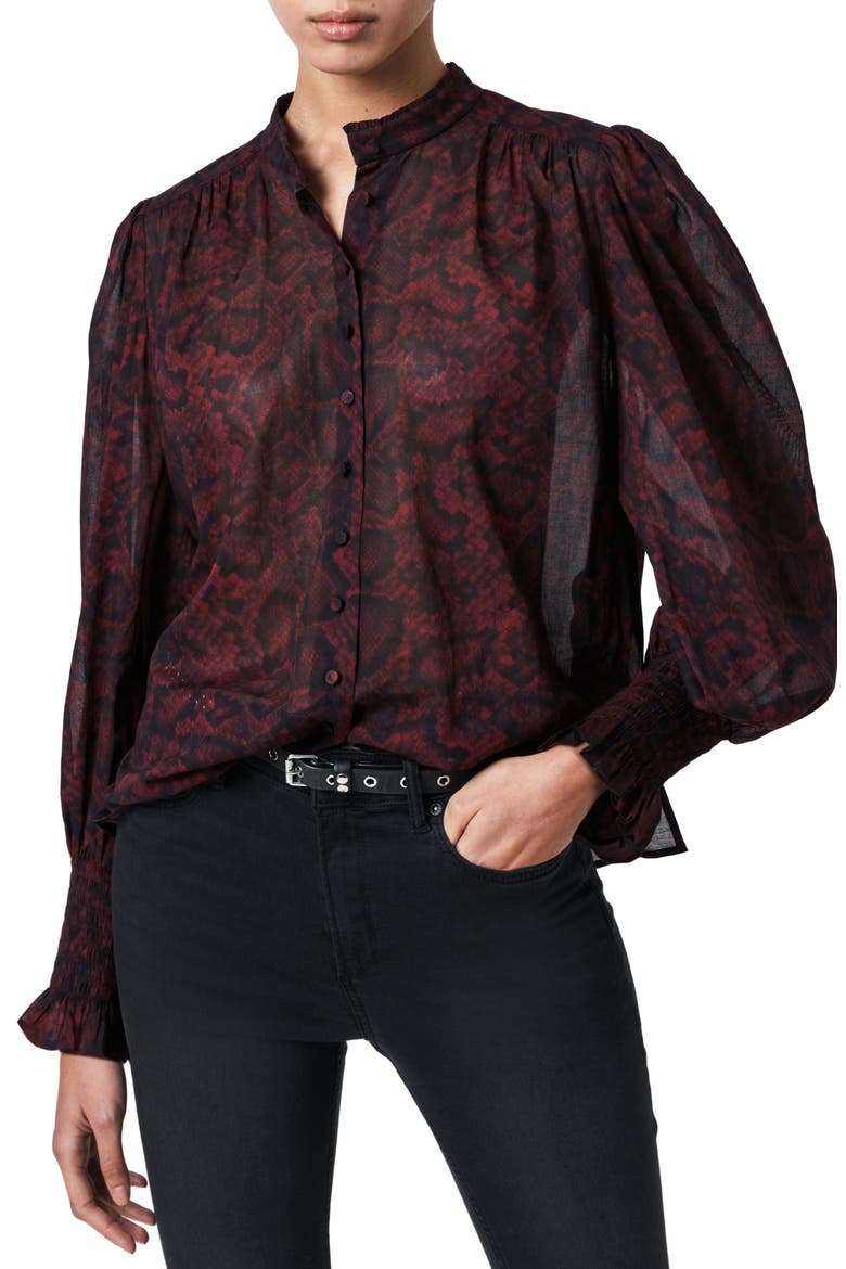 Leonie Stanza Shirt, Main, color, BURGUNDY RED