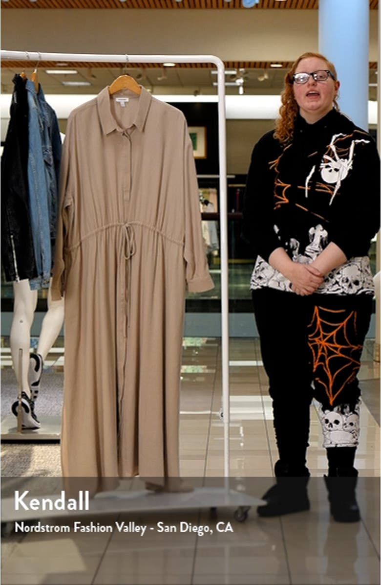 Tie Waist Long Sleeve Shirtdress, sales video thumbnail