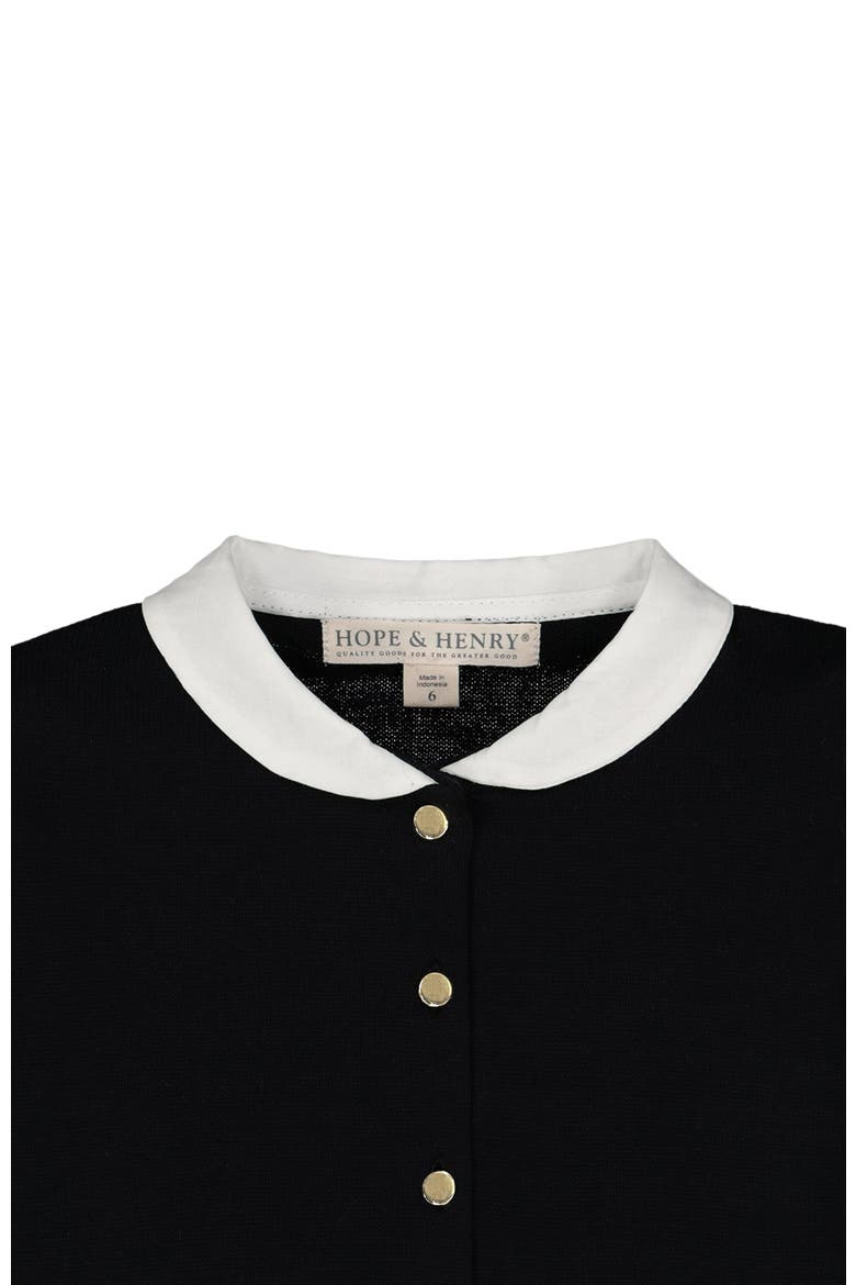 Baby Girls' Button Front Sweater Dress with Collar, Infant, Alternate, color, Black Houndstooth with Collar