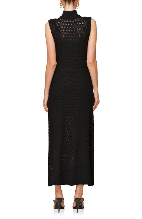 Shop Avec Les Filles Open Stitch Maxi Sweater Dress In Black