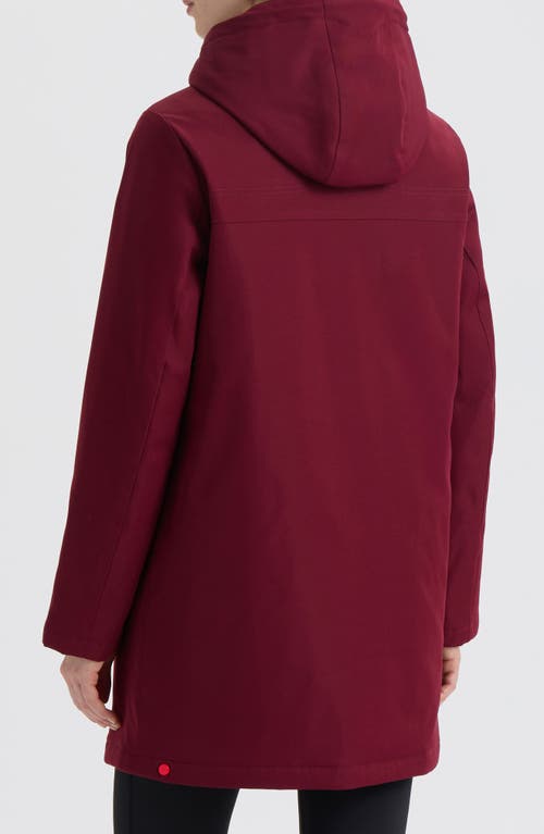 Hunter Billy Hooded Raincoat In Burgundy