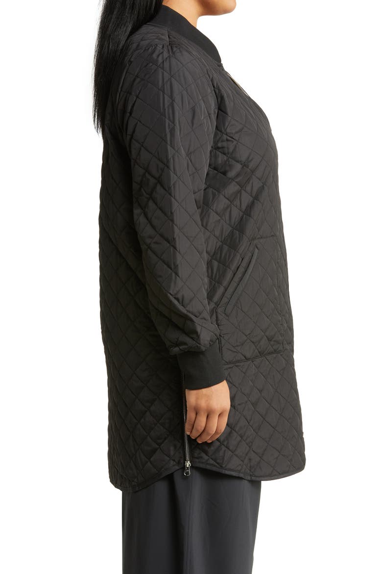 Recycled Polyester Quilted Jacket, Alternate, color, BLACK