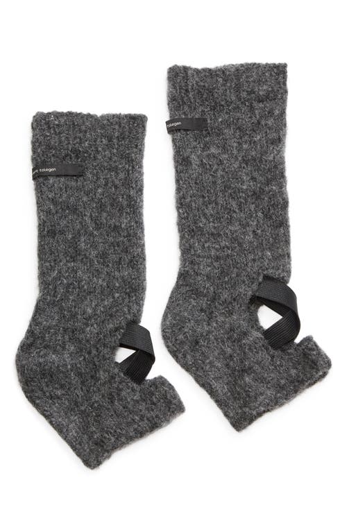 Meruert Tolegen Hand Knit Cutout Leg Warmers in Grey  product