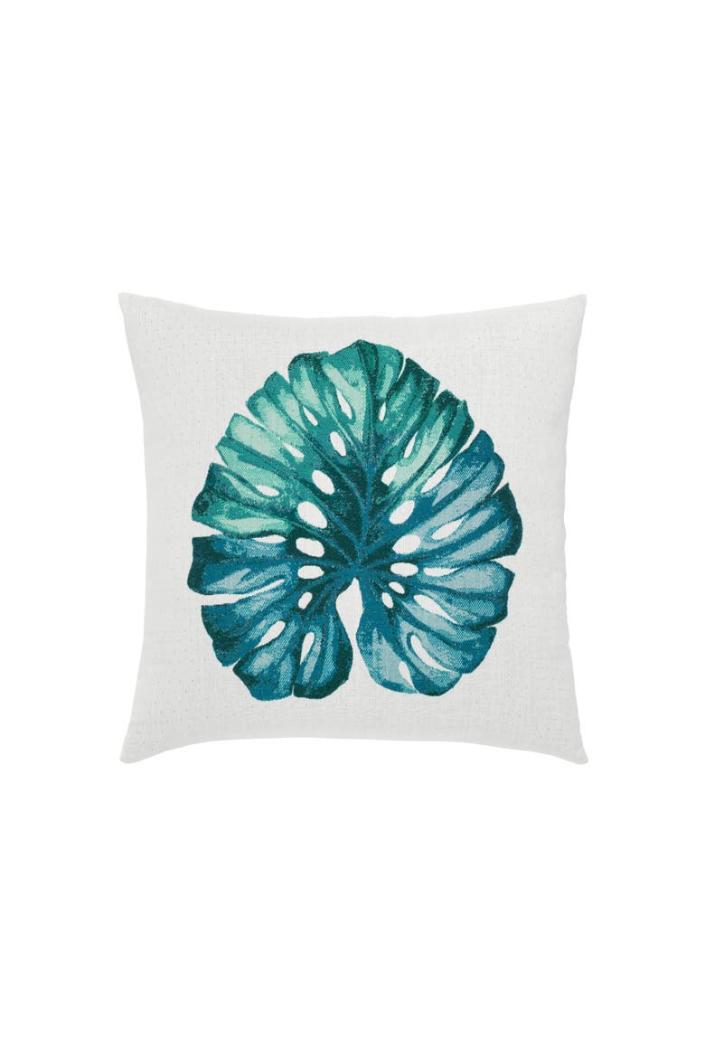 Leaf Lagoon Indoor & Outdoor Woven Accent Pillow, Main, color, Lagoon
