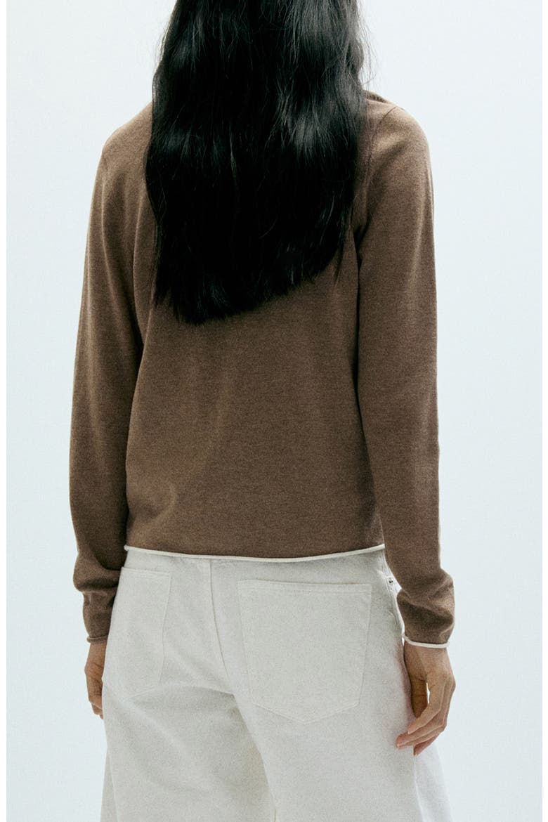Button Front Cardigan, Alternate, color, MEDIUM BROWN