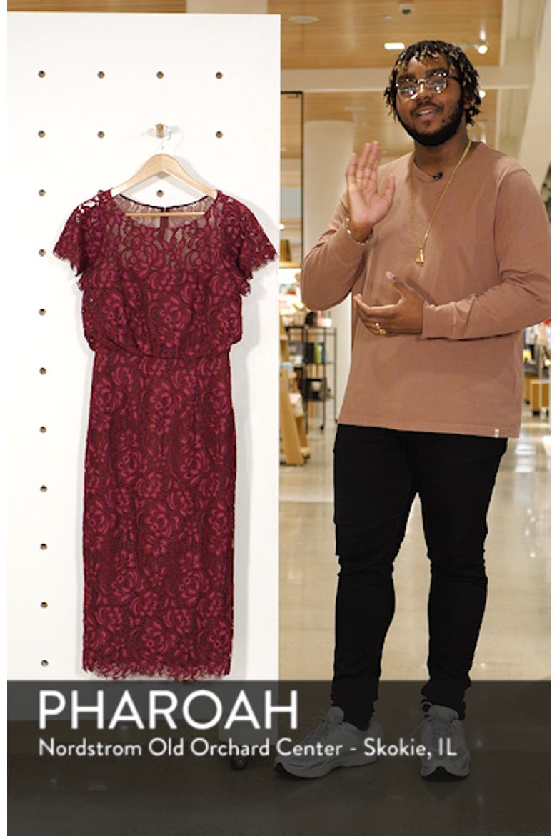 Embroidered Lace Blouson Cocktail Dress video