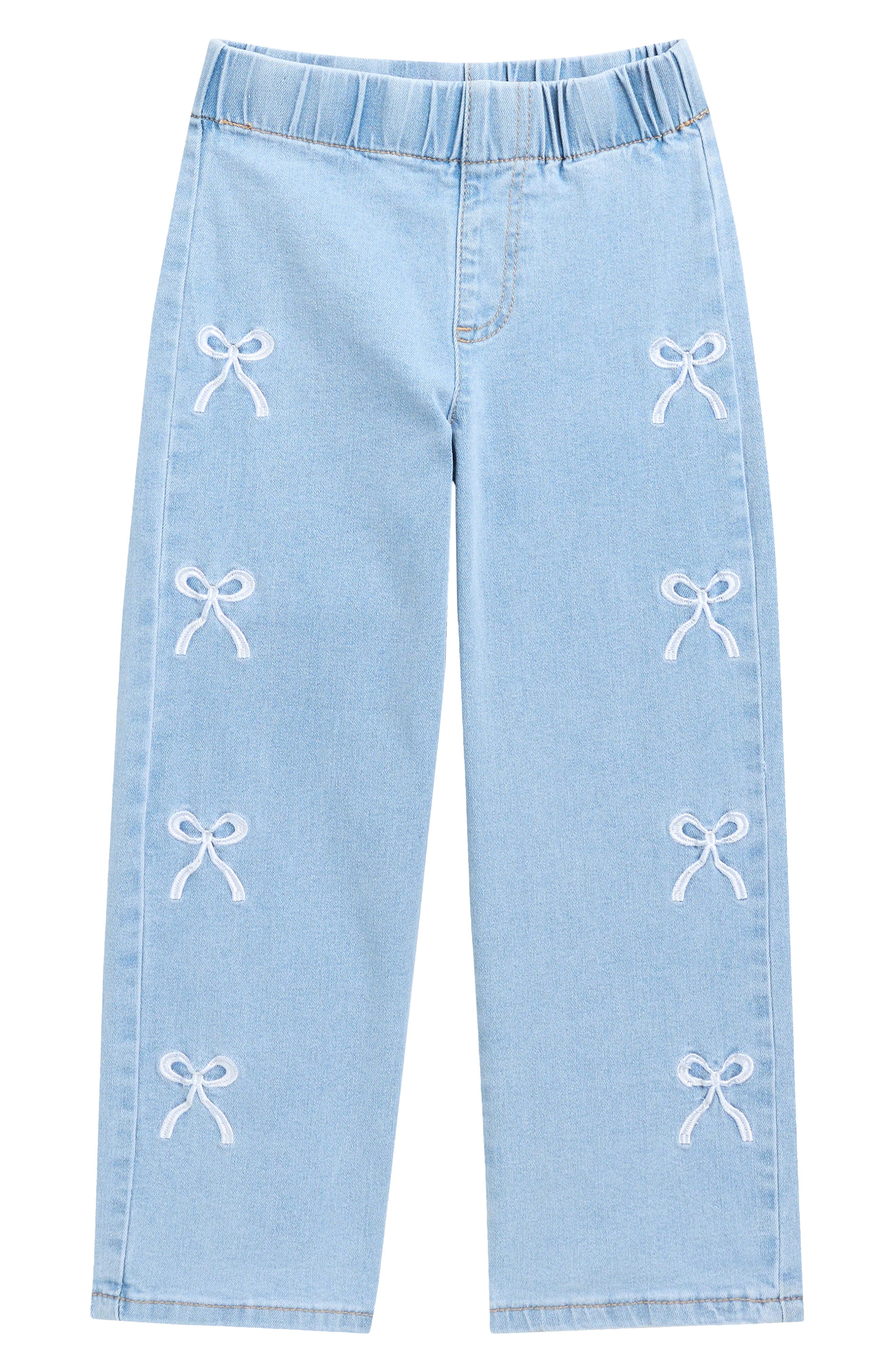 GOGO STAR Kids' Embroidered Bow Pull-On Jeans