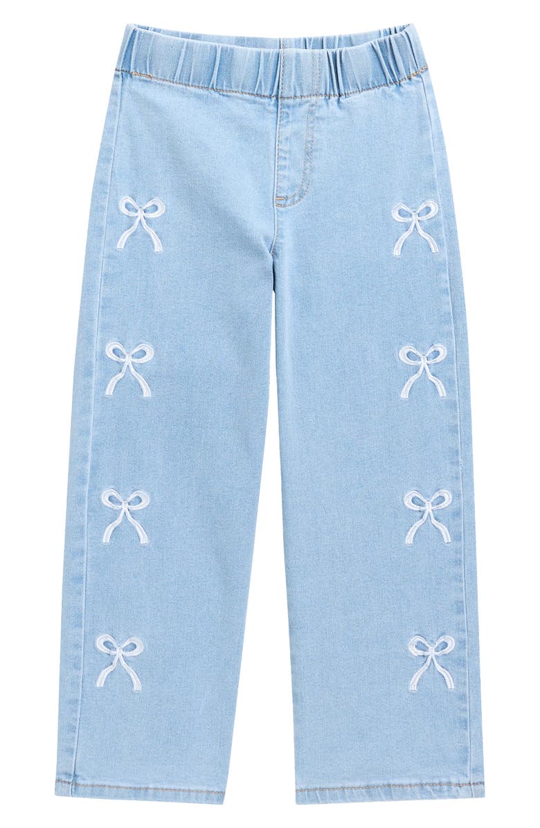 GOGO STAR Kids' Embroidered Bow Pull-On Jeans, Main, color, Light Wash