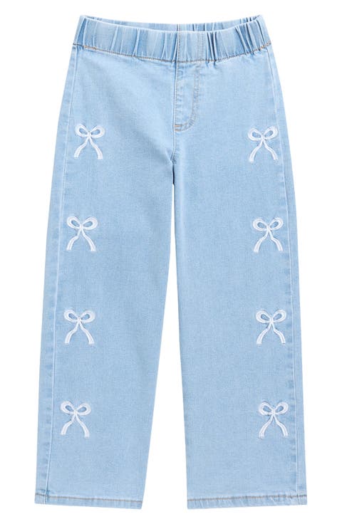Kids' Embroidered Bow Pull-On Jeans (Little Kid)