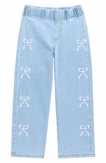GOGO STAR Kids' Embroidered Bow Pull-On Jeans
