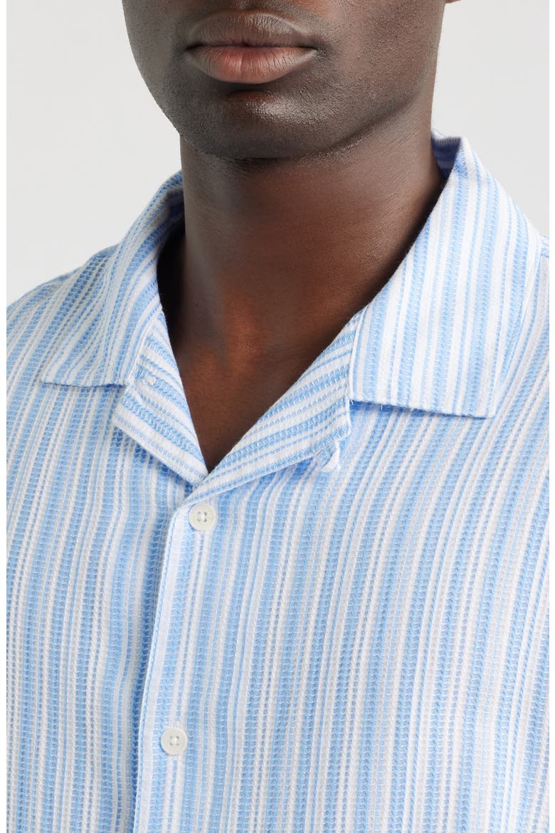 Corey Twisted Stripe Long Sleeve Cotton Camp Shirt, Alternate, color, SKY BLUE