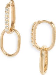 Anzie Diamond Pavé Paper Clip Hoop Earrings