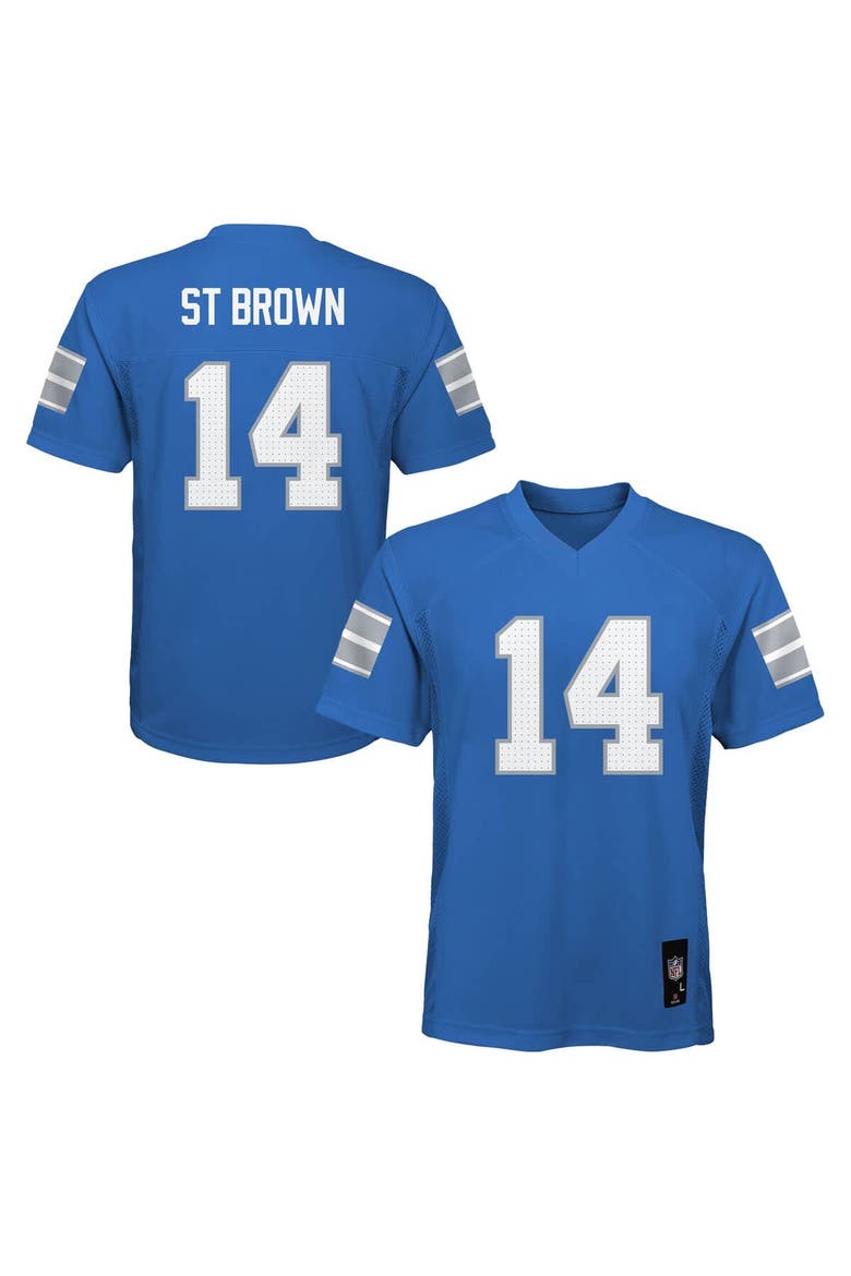 Youth Amon-Ra St. Brown Blue Detroit Lions Replica Player Jersey, Main, color, Blue