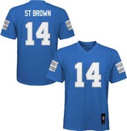 Outerstuff Youth Amon-Ra St. Brown Blue Detroit Lions Replica Player Jersey