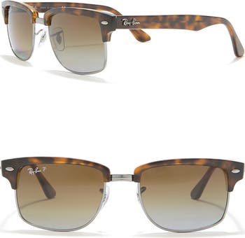 52mm Polarized Square Clubmaster Sunglasses