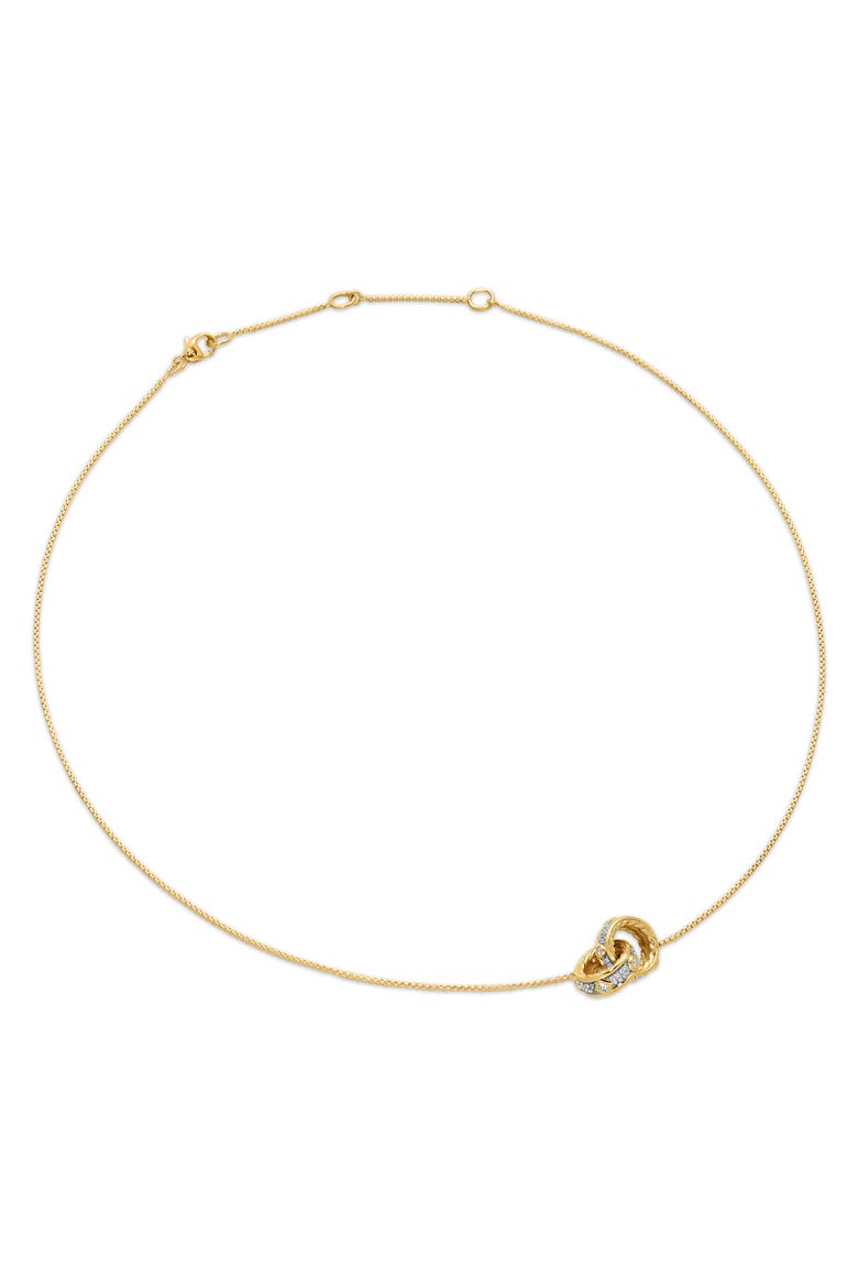 Modern Renaissance Double Pendant Necklace in 18K Yellow Gold with Full Pavé Diamonds, Alternate, color, 18K YELLOW GOLD