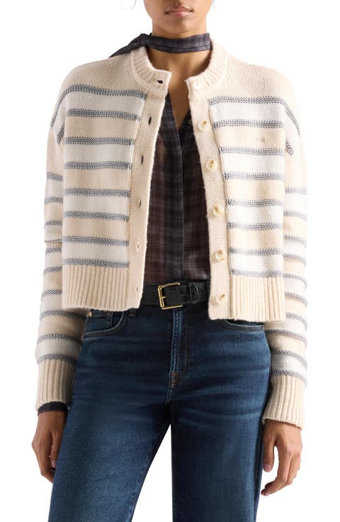 Striped Wool-Blend Cardigan