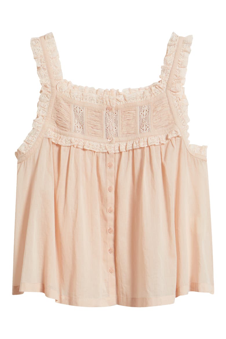 Fidella Lace Trim Top, Alternate, color, BLUSH