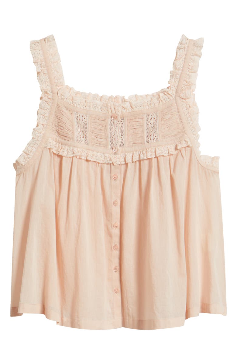 DÔEN Fidella Lace Trim Top, Alternate, color, Blush