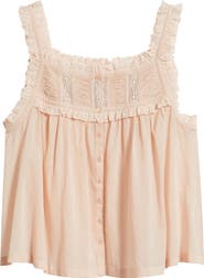 DÔEN Fidella Lace Trim Top