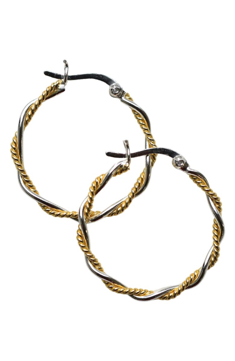 Argento Vivo Sterling Silver Two-Tone Twist Hoop Earrings, Main, color, Two Tone