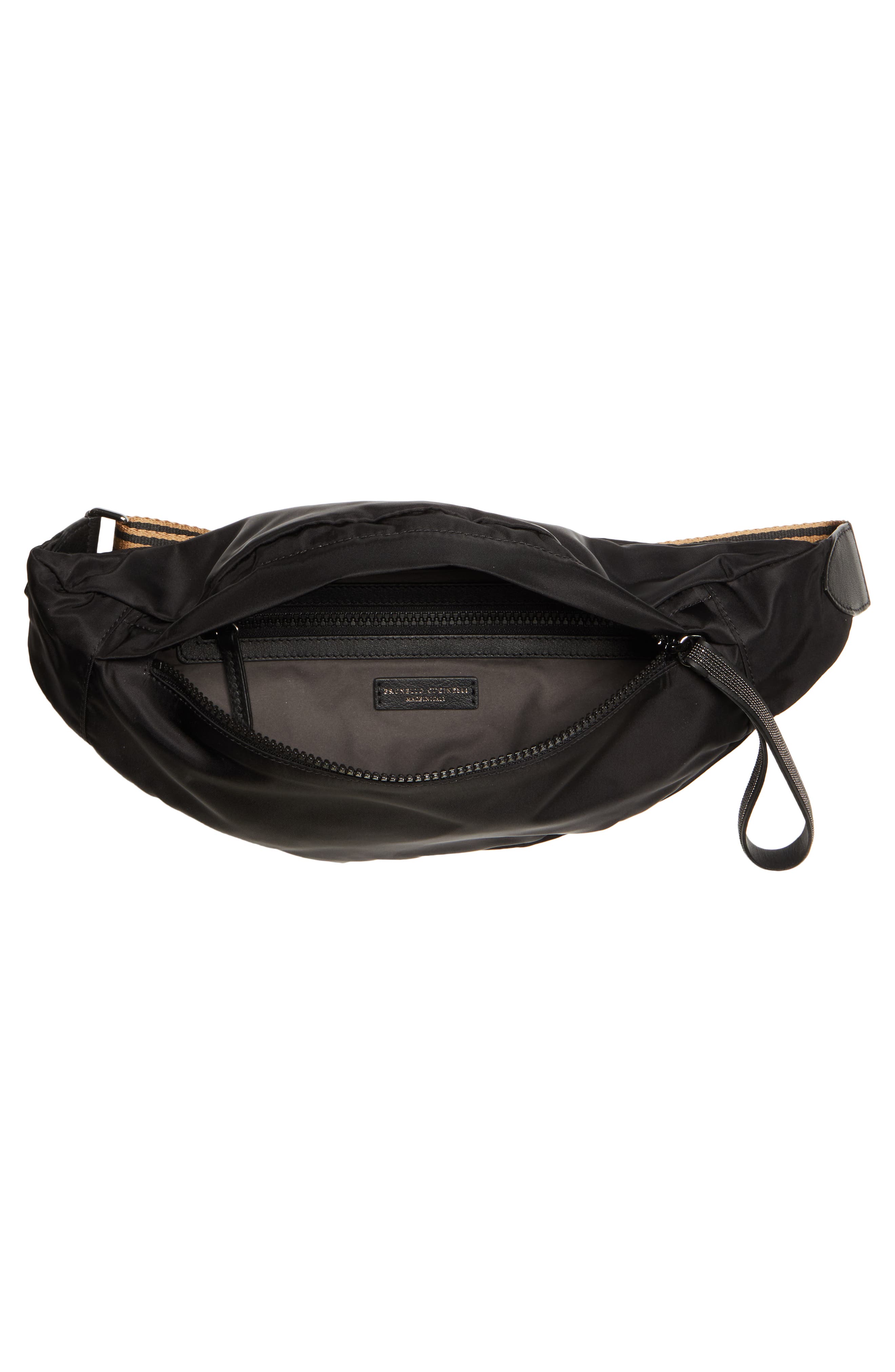 Brunello Cucinelli Monili Detail Technical Nylon Belt Bag, Alternate, color, 