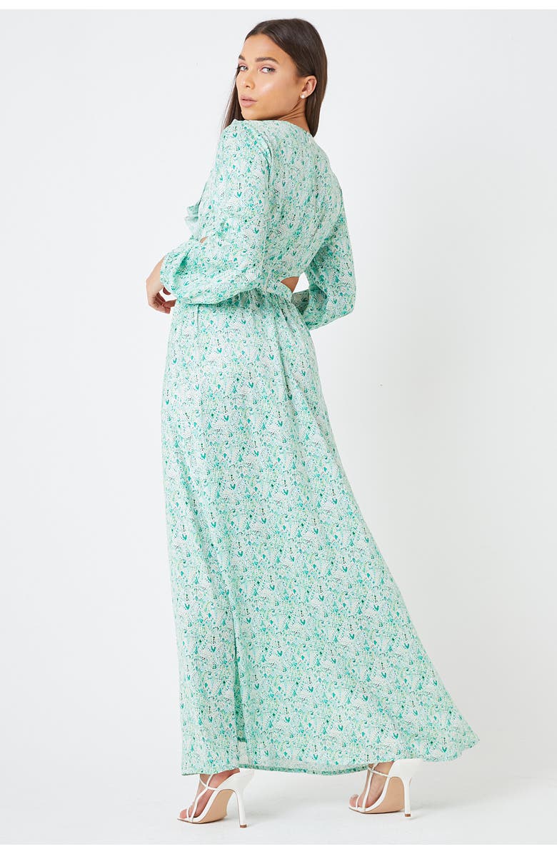 CREEA the Label Plunge Neck Print Maxi Dress, Alternate, color, 