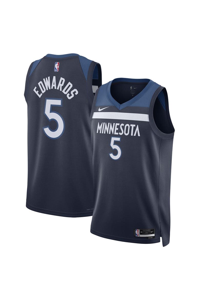 Unisex Nike Anthony Edwards Navy Minnesota Timberwolves Swingman Jersey - Icon Edition, Main, color, Navy