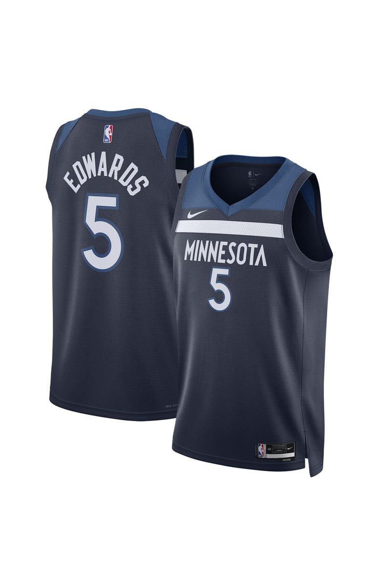 Nike Unisex Nike Anthony Edwards Navy Minnesota Timberwolves Swingman Jersey - Icon Edition, Main, color, Navy