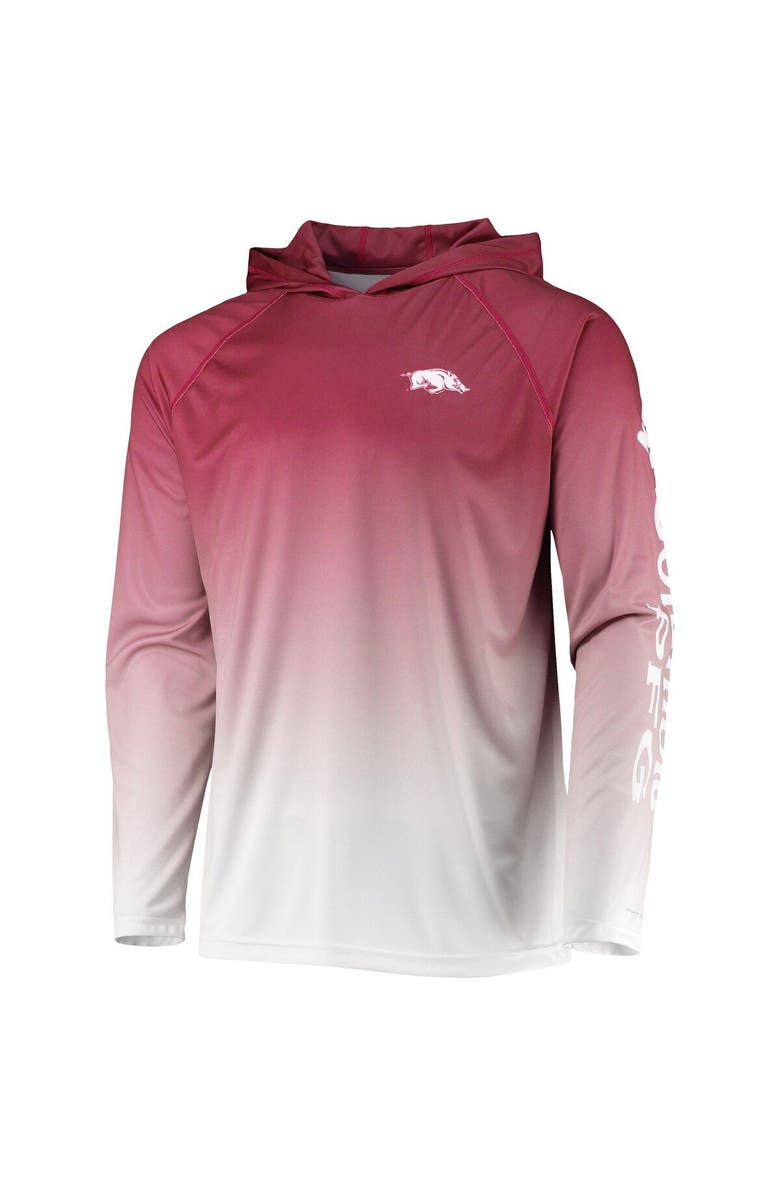 Columbia Men's Columbia PFG Cardinal Arkansas Razorbacks Terminal Tackle Omni-Shade UPF 50 Long Sleeve Hooded Top, Alternate, color, Cardinal