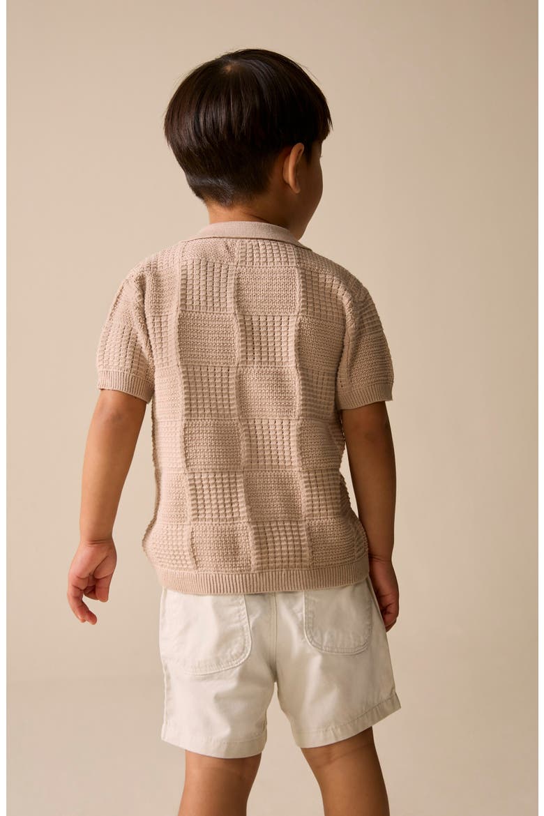 Kids' Button-Through Knit Polo, Alternate, color, NEUTRAL