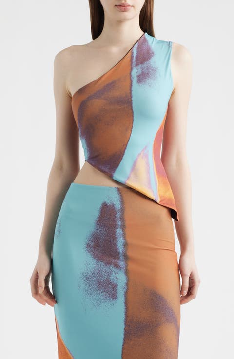 Besos One Shoulder Asymmetric Top