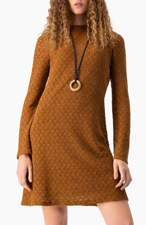 Charm-Detail Knit Sheath Dress