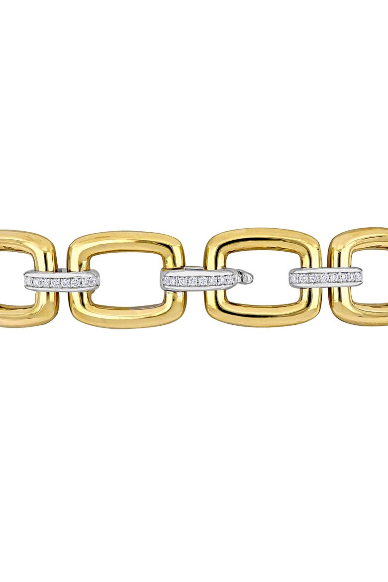 4/5 CTW Diamond Square Link Bracelet 14k Gold, Alternate, color, 14k Gold