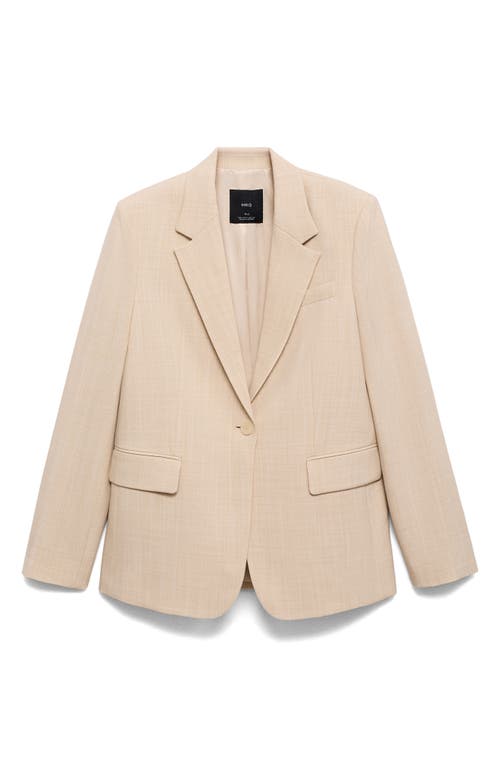Mango Structured Jacket In Nude