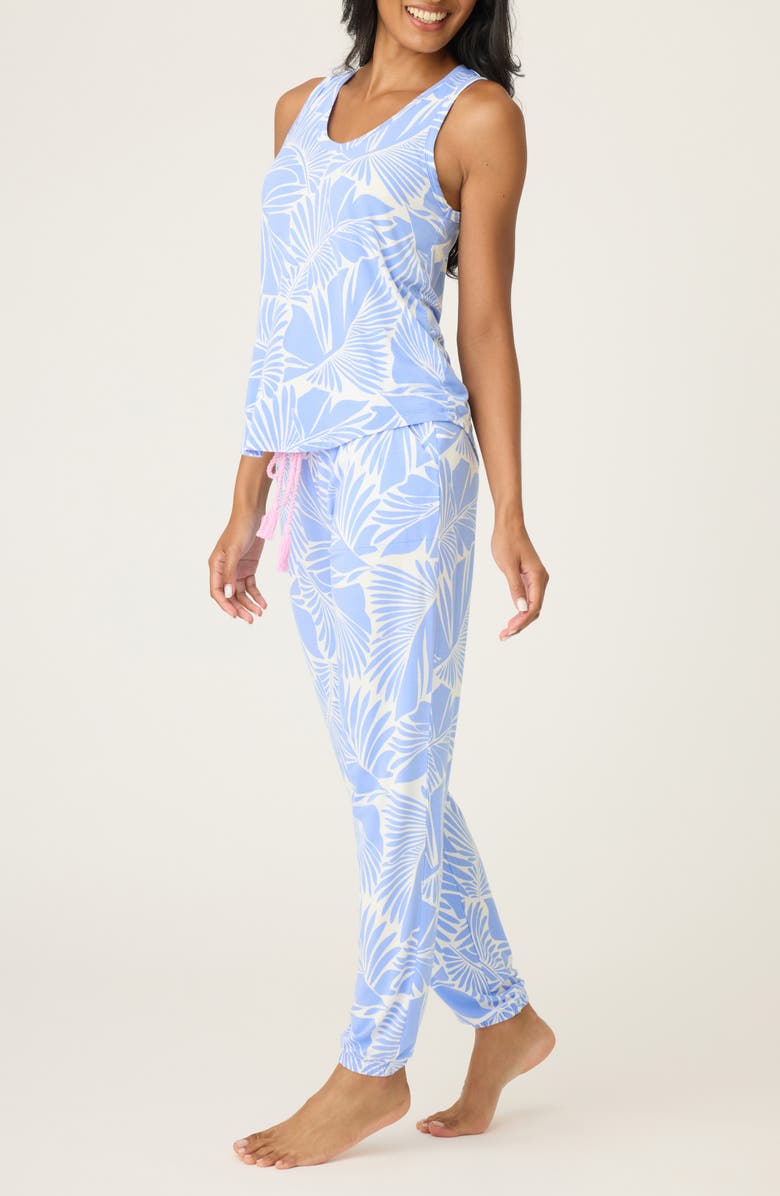 PJ Salvage Bayside Dreams Sleeveless Jersey Pajamas, Alternate, color, Deep Blue