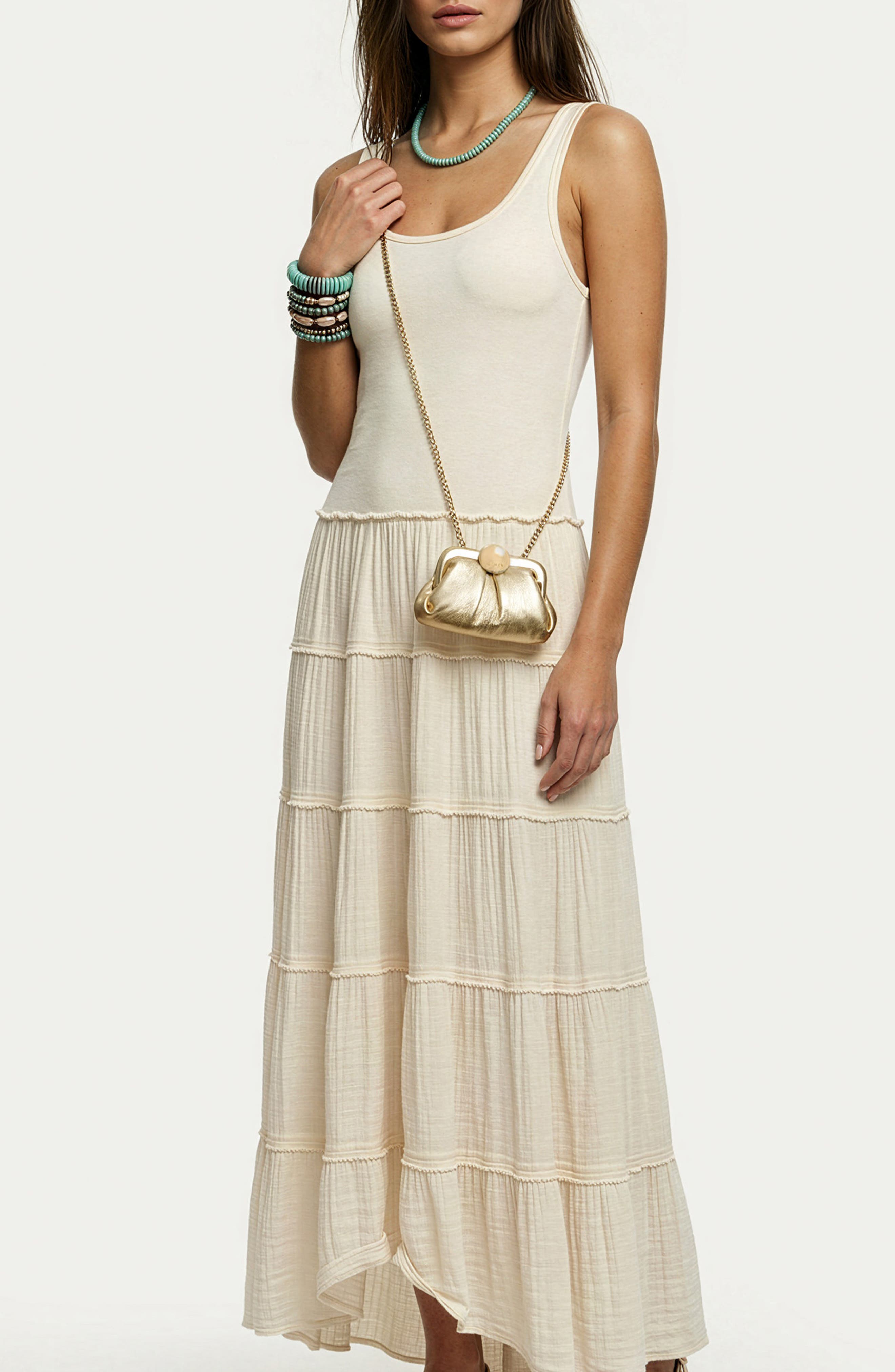 Mini Full Circle Leather Frame Crossbody Clutch, Alternate, color, WARM CHAMPAGNE
