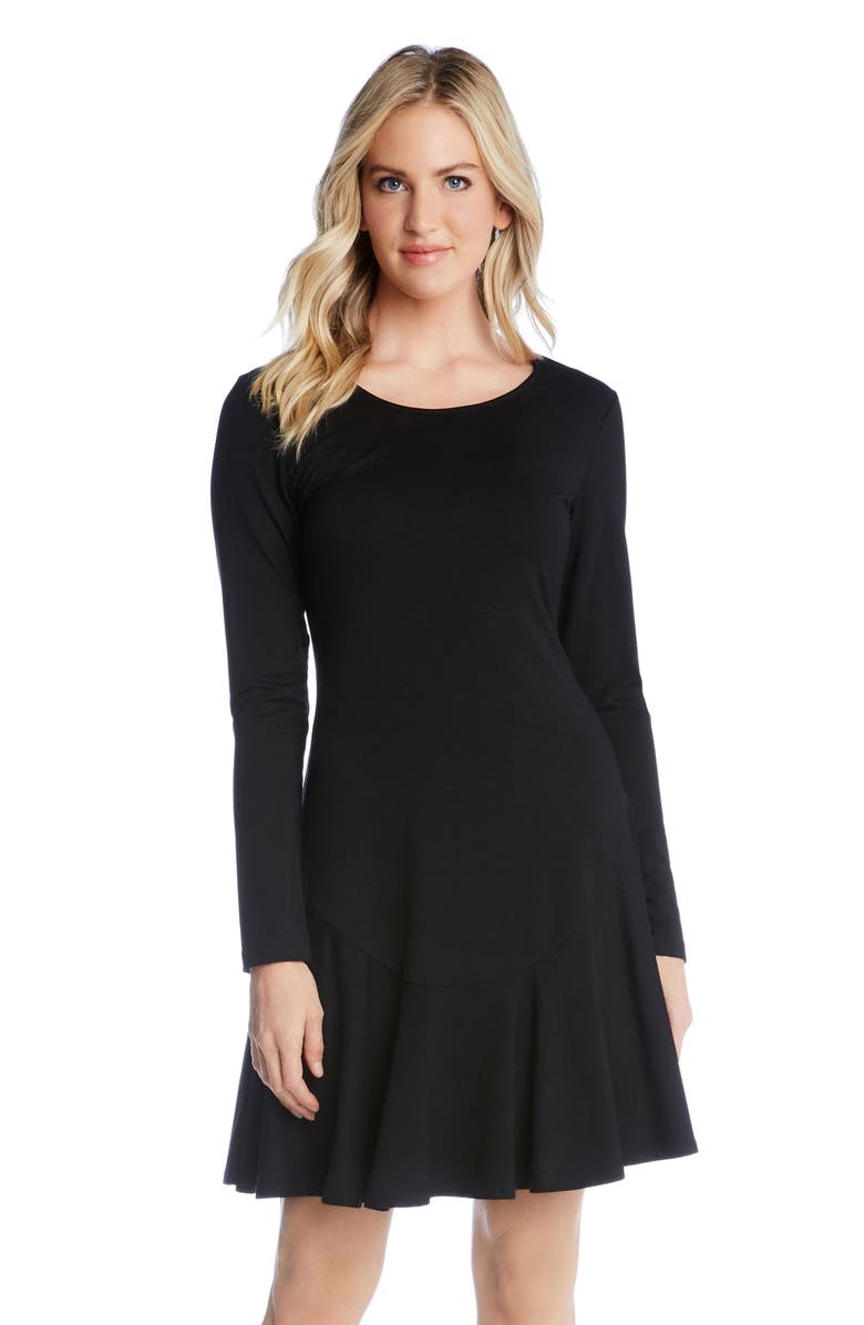 Karen Kane Montana Long Sleeve Jersey Fit & Flare Dress, Alternate, color, 