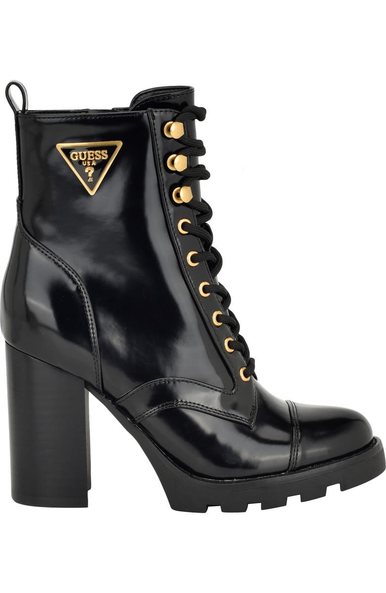 GUESS Neadyn Lace-Up Bootie, Alternate, color, Black 1