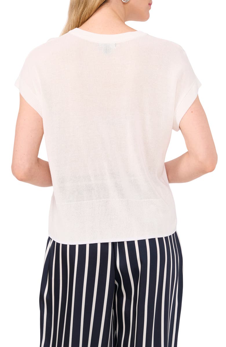 Halogen<sup>®</sup> Crewneck Rib Sweater Top, Alternate, color, New Ivory