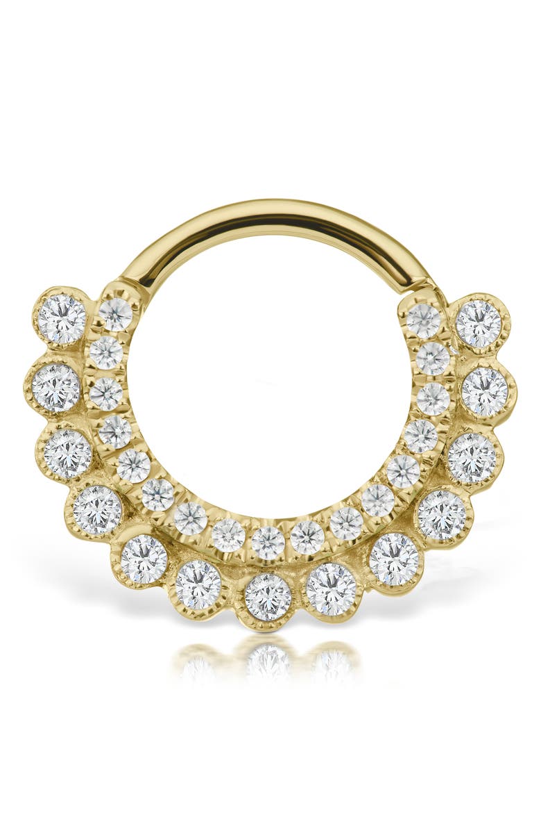 MARIA TASH Diamond Aspara Single Clicker Hoop Earring, Main, color, 18K Yellow Gold/ Diamond