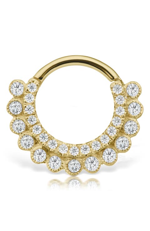 Diamond Aspara Single Clicker Hoop Earring